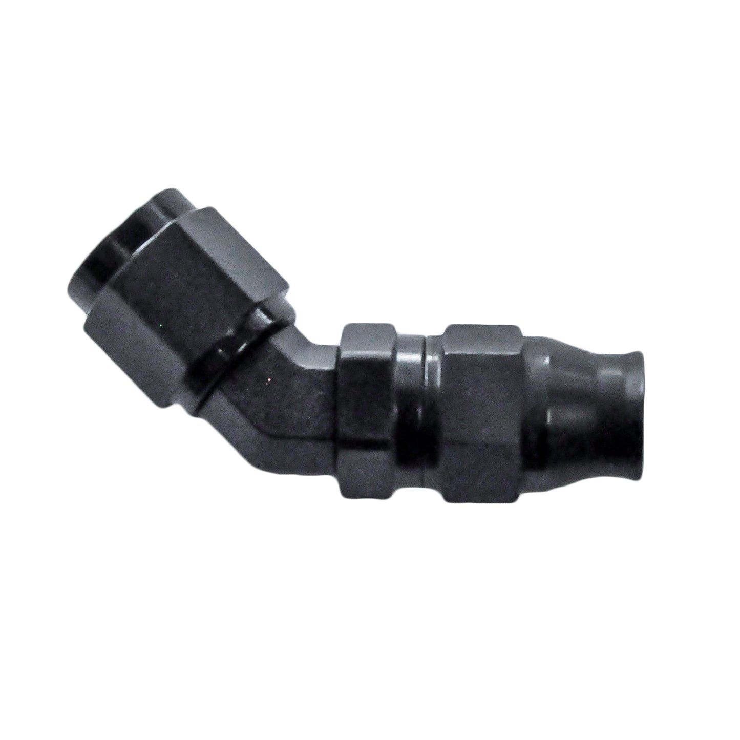 Reusable PTFE Hose End -04 | 45° Forged Steel Black