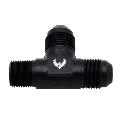 Flare to Pipe TEE on Run  -06 | 1/4 NPT
